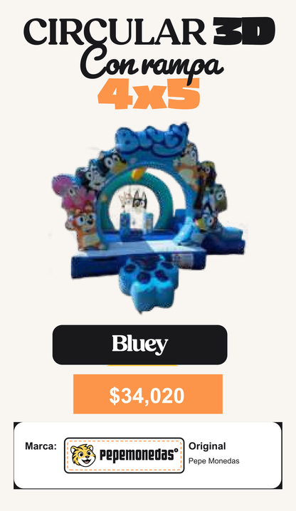 Circular 3D con Rampa 4 x 5 - Bluey - Diseño 2 - Pepe Monedas