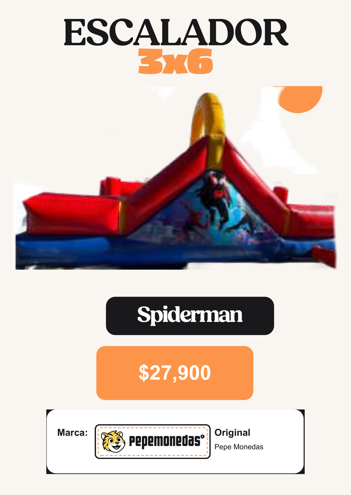 Escalador 3 x 6 - Spiderman - Pepe Monedas