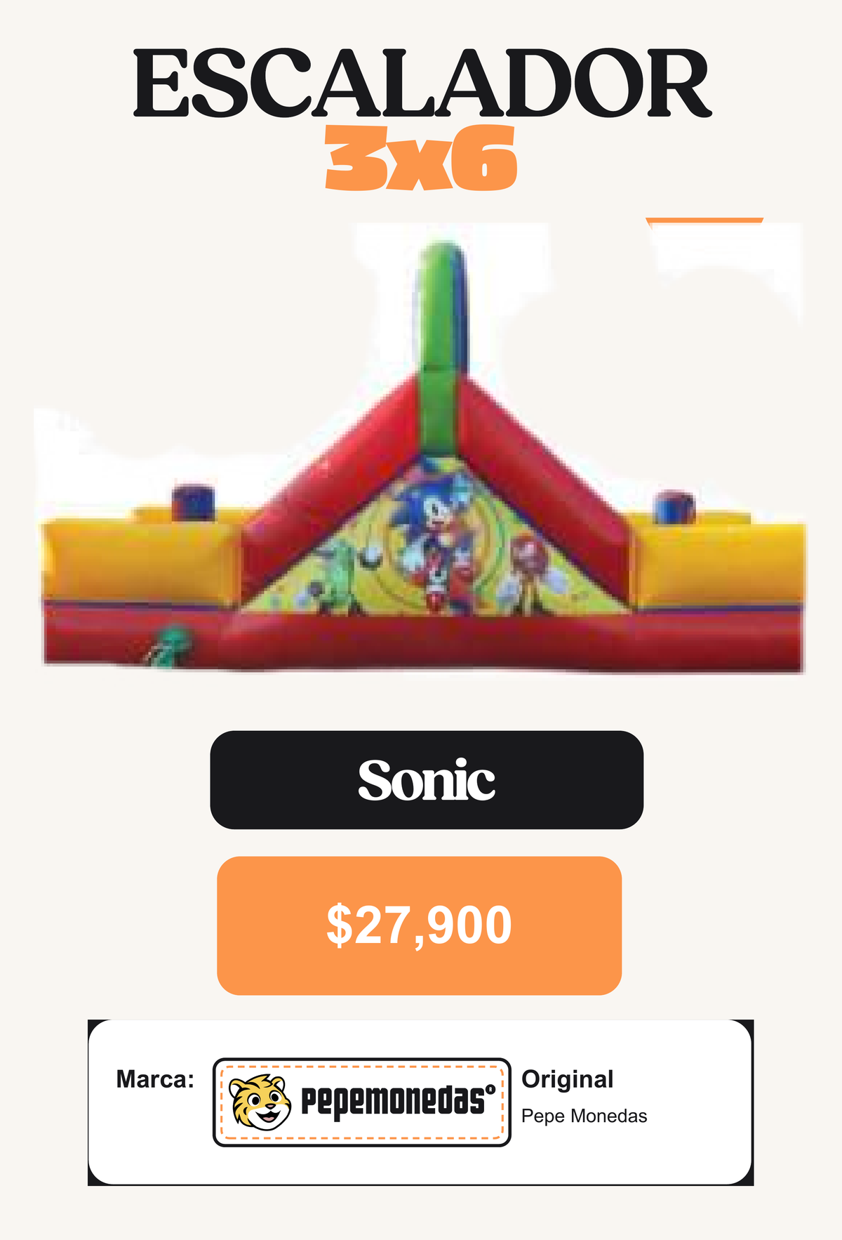 Escalador 3 x 6 - Sonic - Pepe Monedas