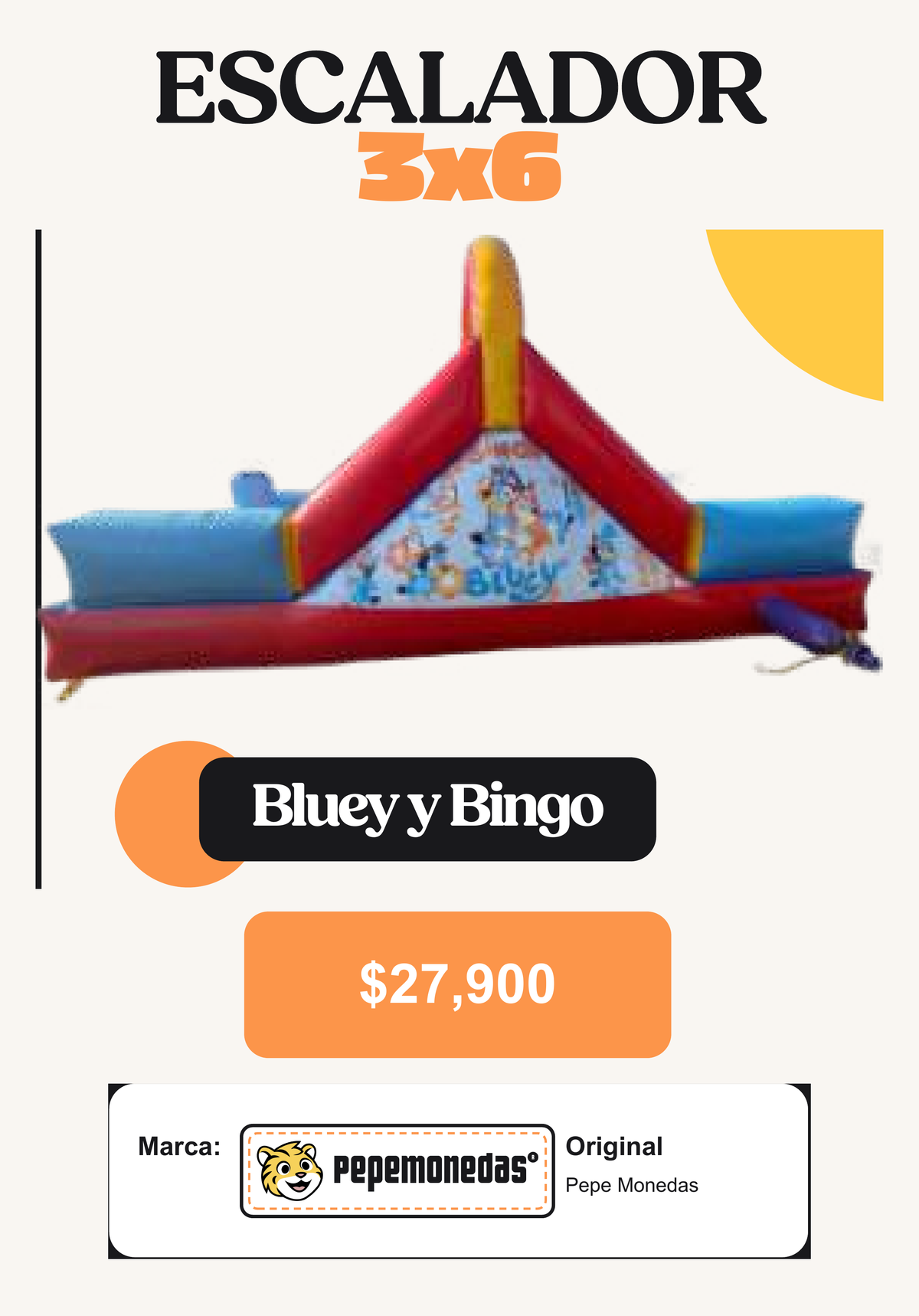 Escalador 3 x 6 - Bluey y Bingo - Pepe Monedas