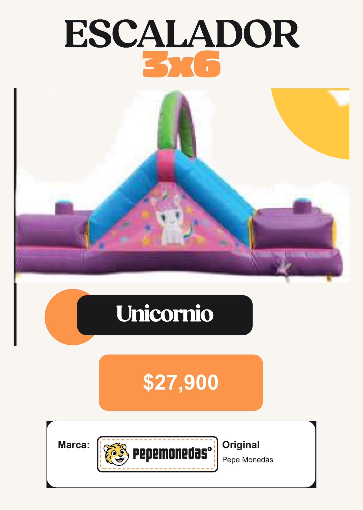 Escalador 3 x 6 - Unicornio - Pepe Monedas