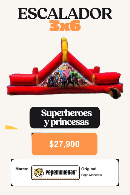 Escalador 3 x 6 - Superheroes y princesas - Pepe Monedas