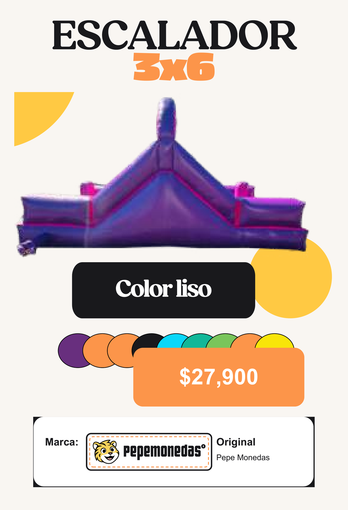 Escalador 3 x 6 - Color liso - Pepe Monedas