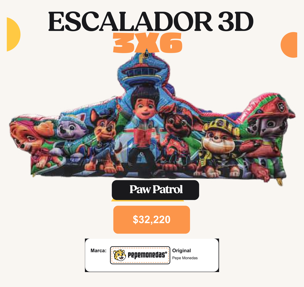 Escalador 3D 3 x 6 - Paw Patrol - Pepe Monedas