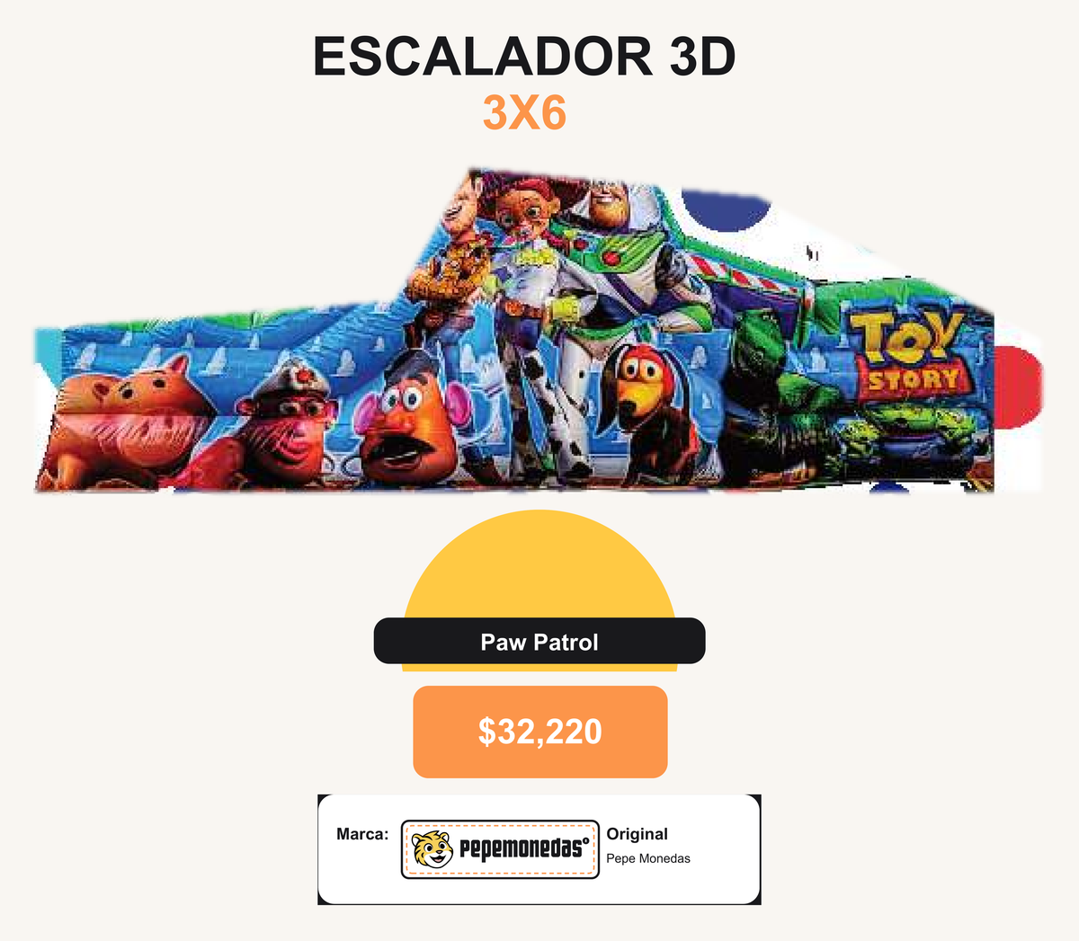 Escalador 3D 3 x 6 - Paw Patrol - Diseño 2 - Pepe Monedas