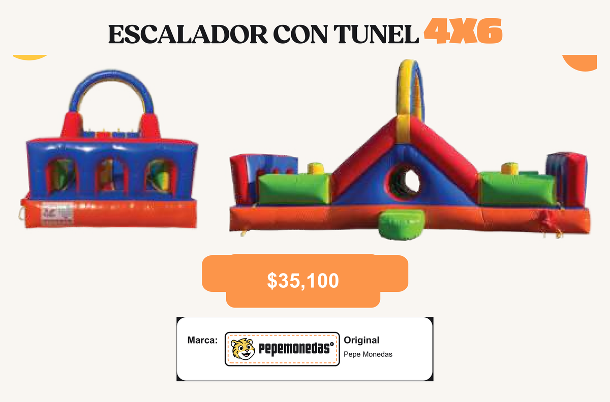 Escalador Con tunel 4 x 6 - Pepe Monedas