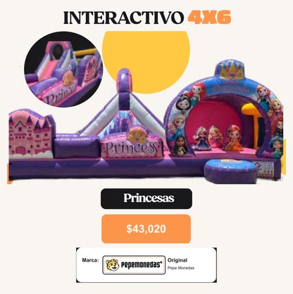 Interactivo 4 x 6 - Princesas - Pepe Monedas