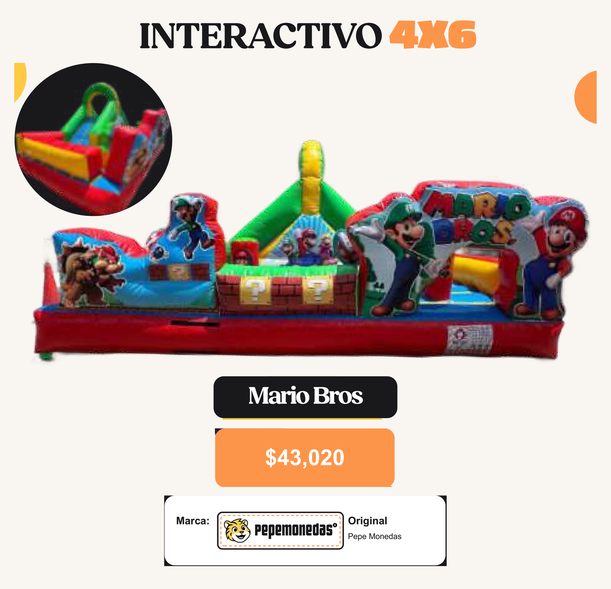 Interactivo 4 x 6 - Mario Bros - Pepe Monedas