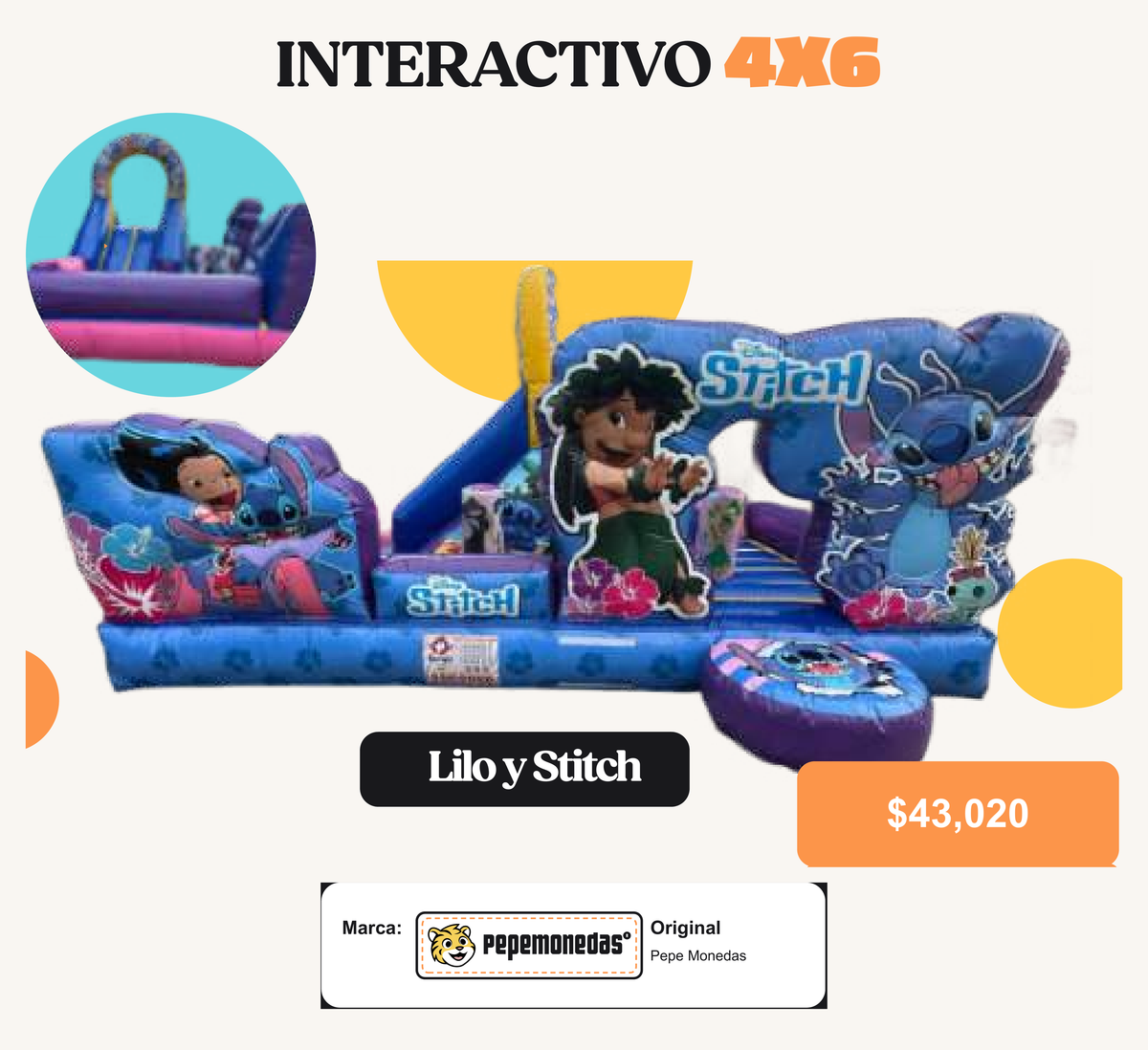 Interactivo 4 x 6 - Lilo y Stitch - Pepe Monedas