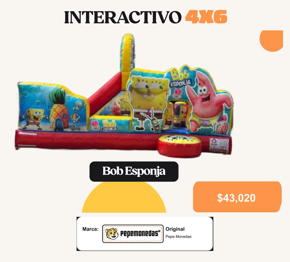 Interactivo 4 x 6 - Bob Esponja - Pepe Monedas