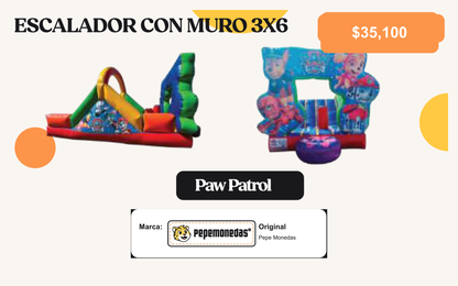 Escalador con Muro - Paw Patrol 3 x 6 - Pepe Monedas
