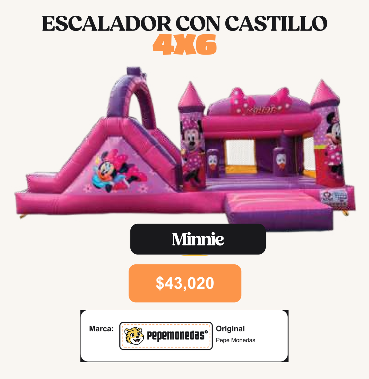 Escalador con Castillo 4 x 6 - Minnie - Pepe Monedas