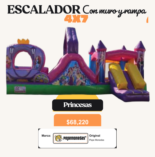 Escalador con Muro y Rampa 4 x 7 - Princesas - Pepe Monedas