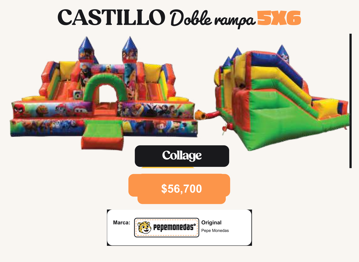 Castillo Doble rampa Collage 5 x 6 - Pepe Monedas