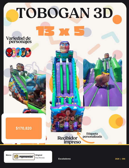 Tobogan 3D 13 x 5 - Pepe Monedas