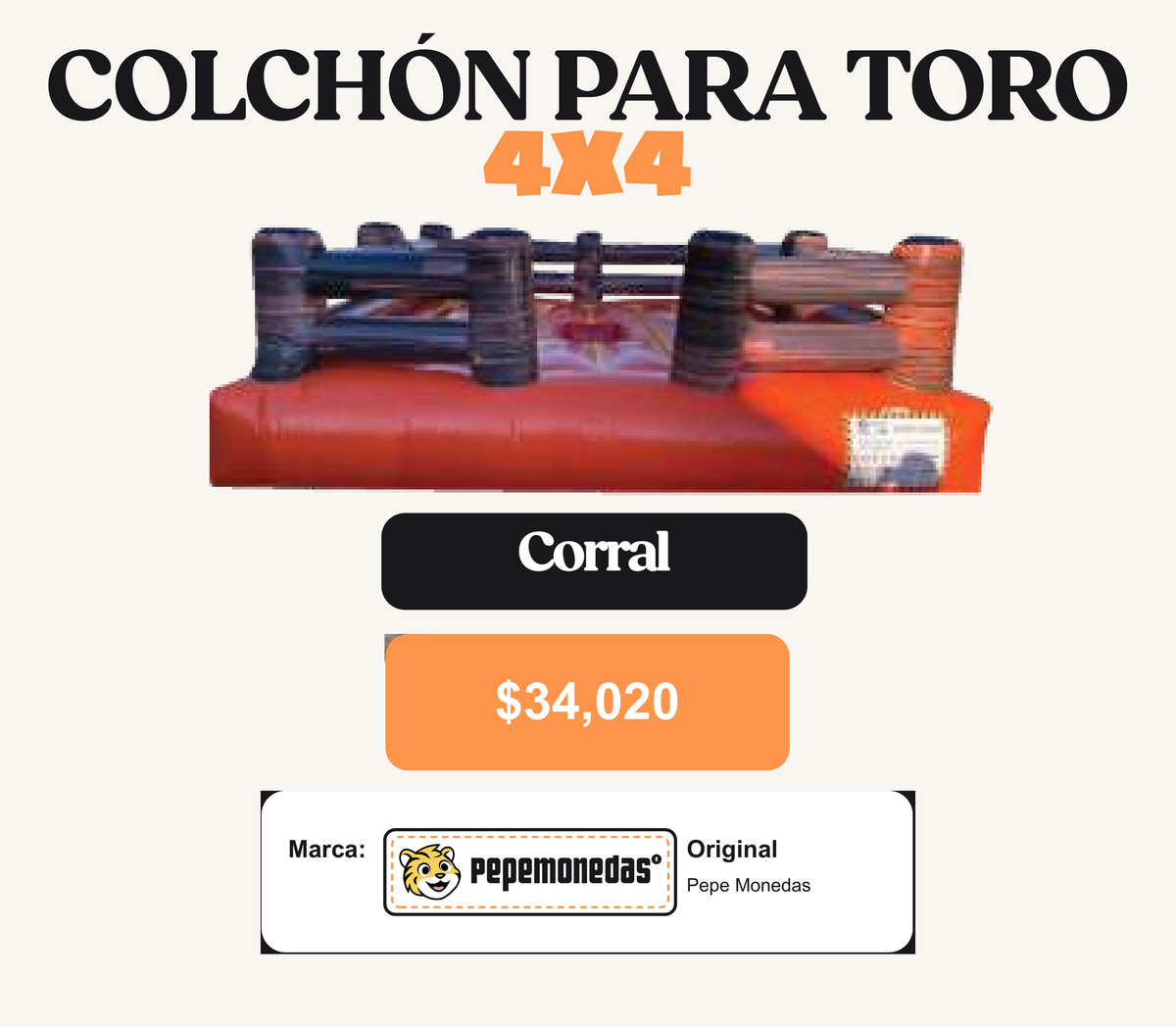 Colchón Para Toro 4 x 4 - Corral - Pepe Monedas
