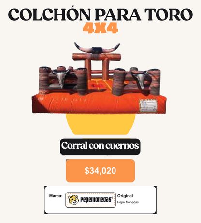 Colchón Para Toro 4 x 4 - Corral con cuernos - Pepe Monedas