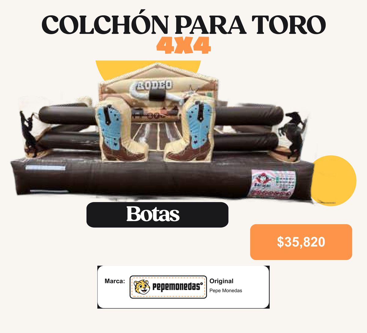 Colchón Para Toro 4 x 4 - Botas - Pepe Monedas