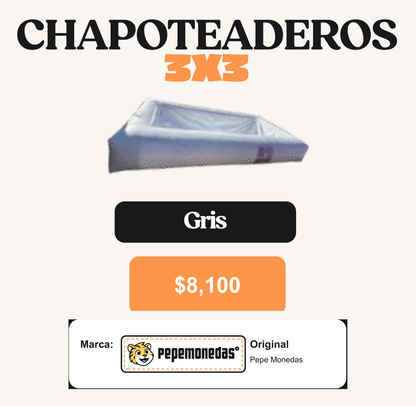 Chapoteadero 3 x 3 - Gris - Pepe Monedas