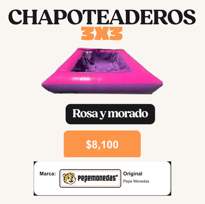 Chapoteadero 3 x 3 - Rosa y morado - Pepe Monedas