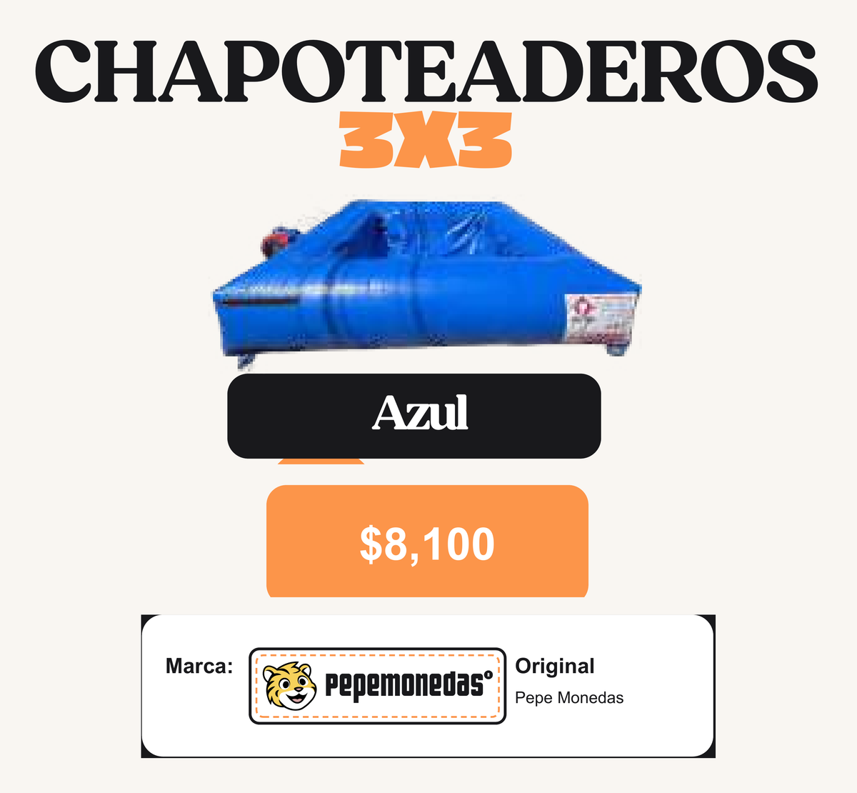 Chapoteadero 3 x 3 - Azul - Pepe Monedas