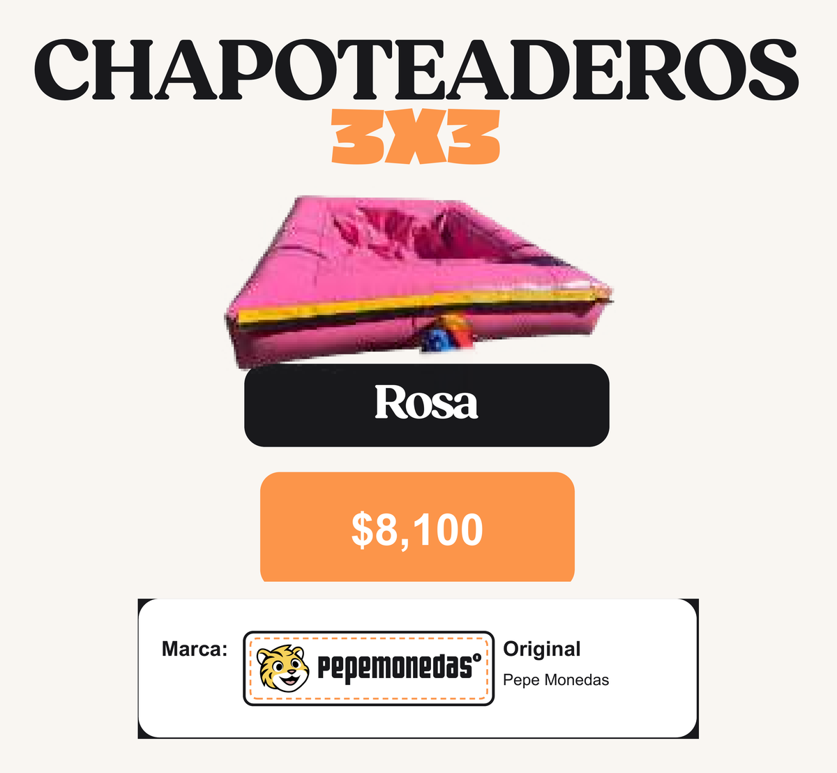 Chapoteadero 3 x 3 - Rosa - Pepe Monedas