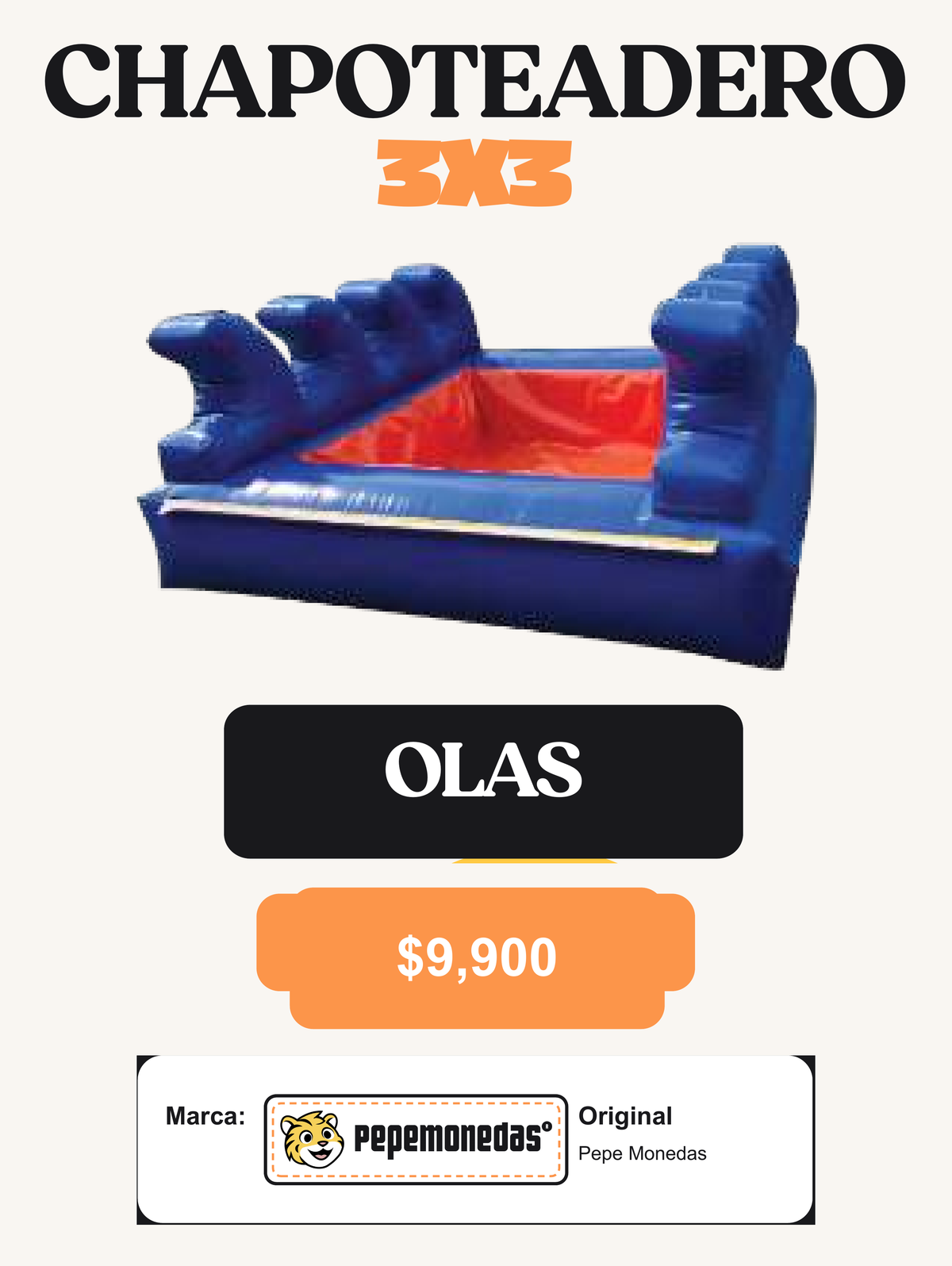 Chapoteadero 3 x 3 - Olas - Pepe Monedas