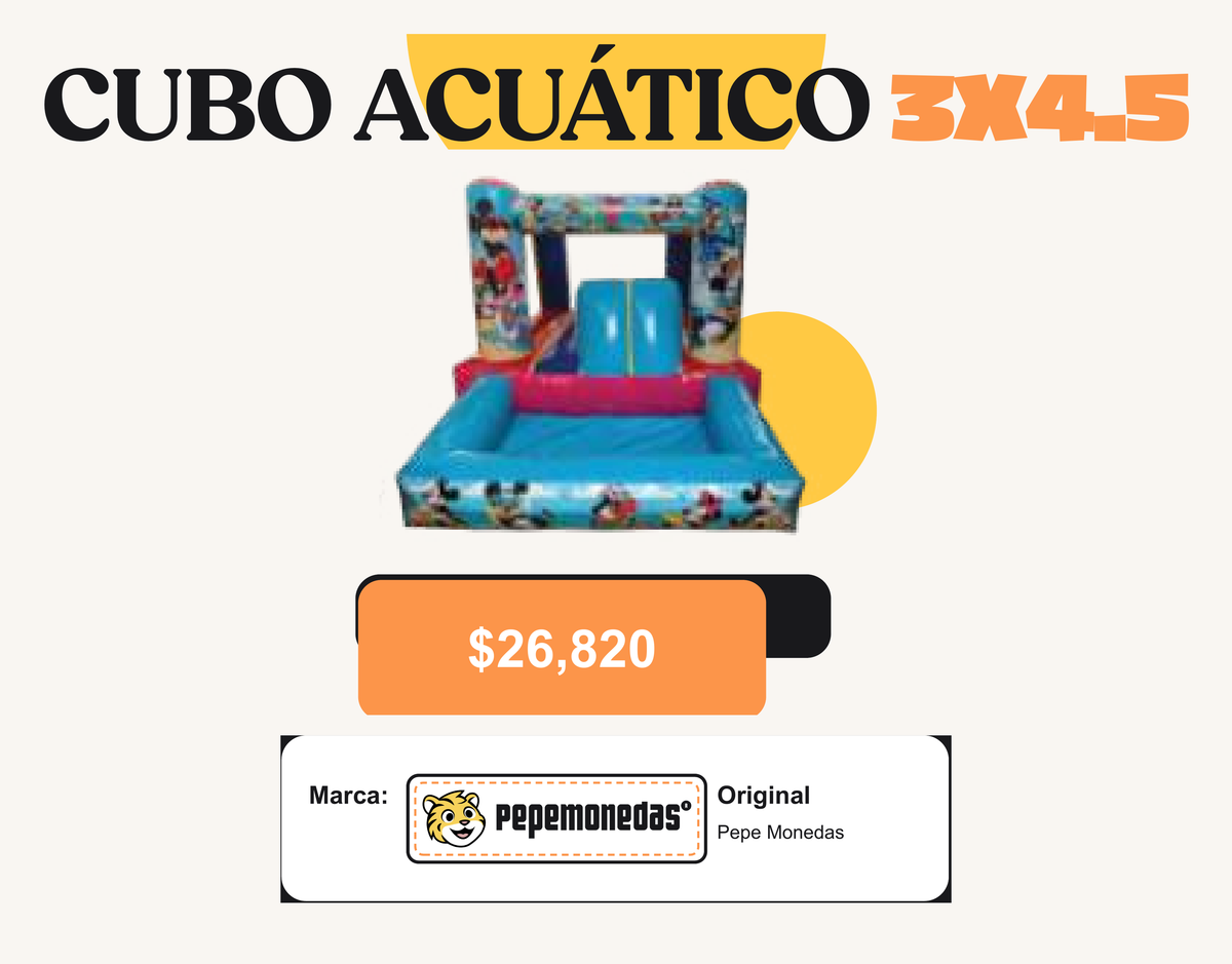 Cubo Acuático 3 x 4.5 - Mickey - Pepe Monedas