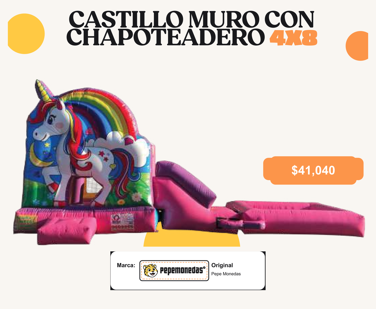 Castillo Muro con Chapoteadero 4 x 8 - Pepe Monedas