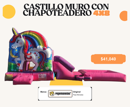 Castillo Muro con Chapoteadero 4 x 8 - Pepe Monedas