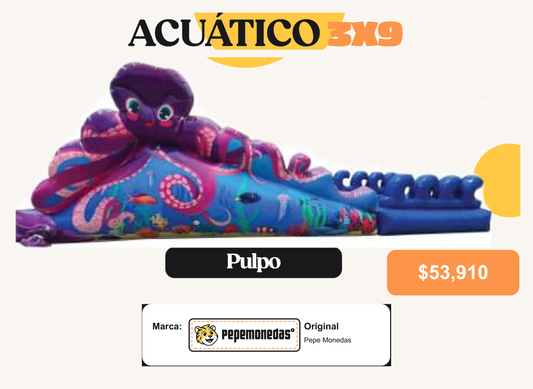 Acuático Pulpo 3 x 9 - Pepe Monedas