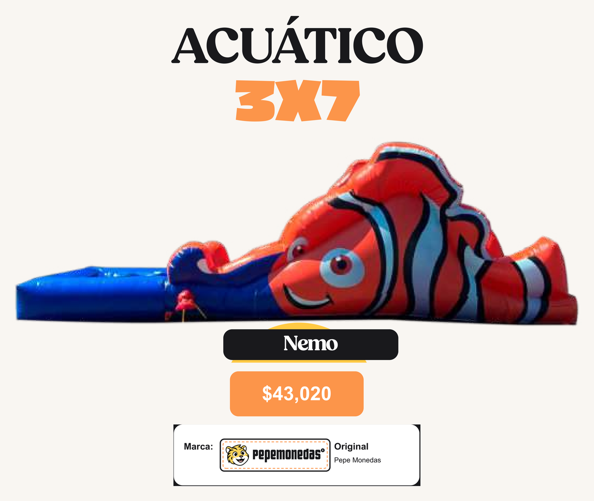 Acuático 3 x 7 - Nemo - Pepe Monedas