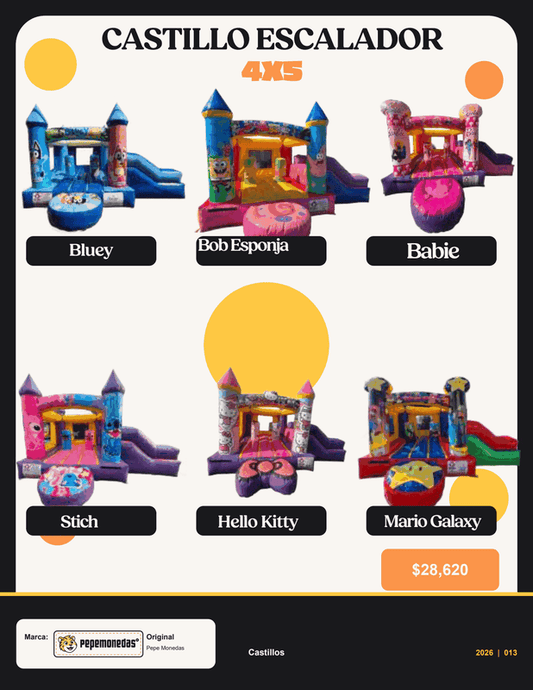 Castillo Inflable Escalador 4 x 5 m - Pepe Monedas