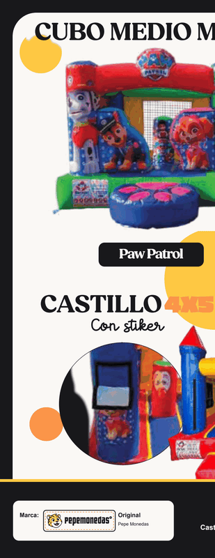 Cubo Medio Muro Paw Patrol 4 x 5 - Pepe Monedas