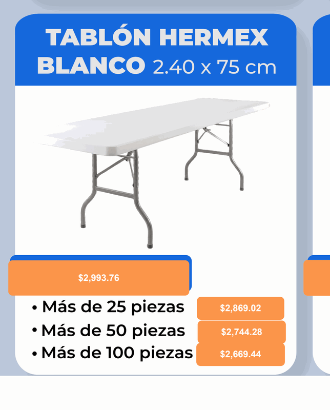 Tablón Hermex 2.40 x 75 cm - Pepe Monedas