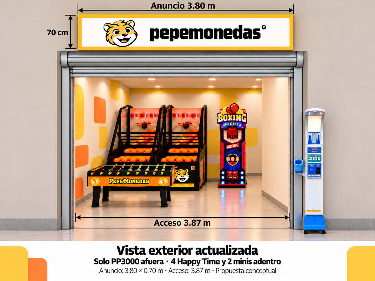 Game center mixto · Propuesta de fachada