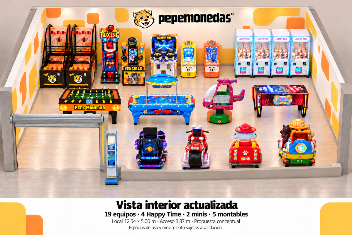 Game center mixto · Propuesta de diseño interior