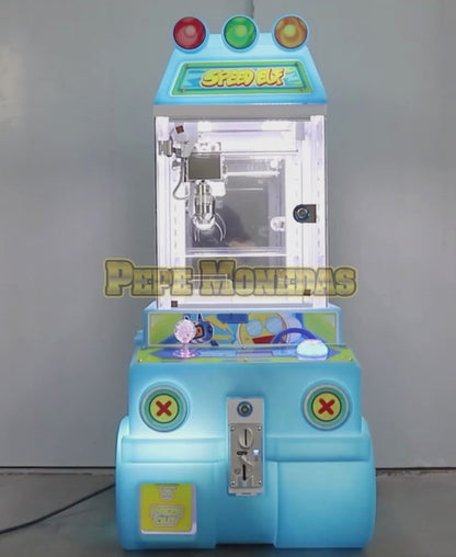 Máquina Speed Elf azul: vistas del gabinete y funcionamiento.