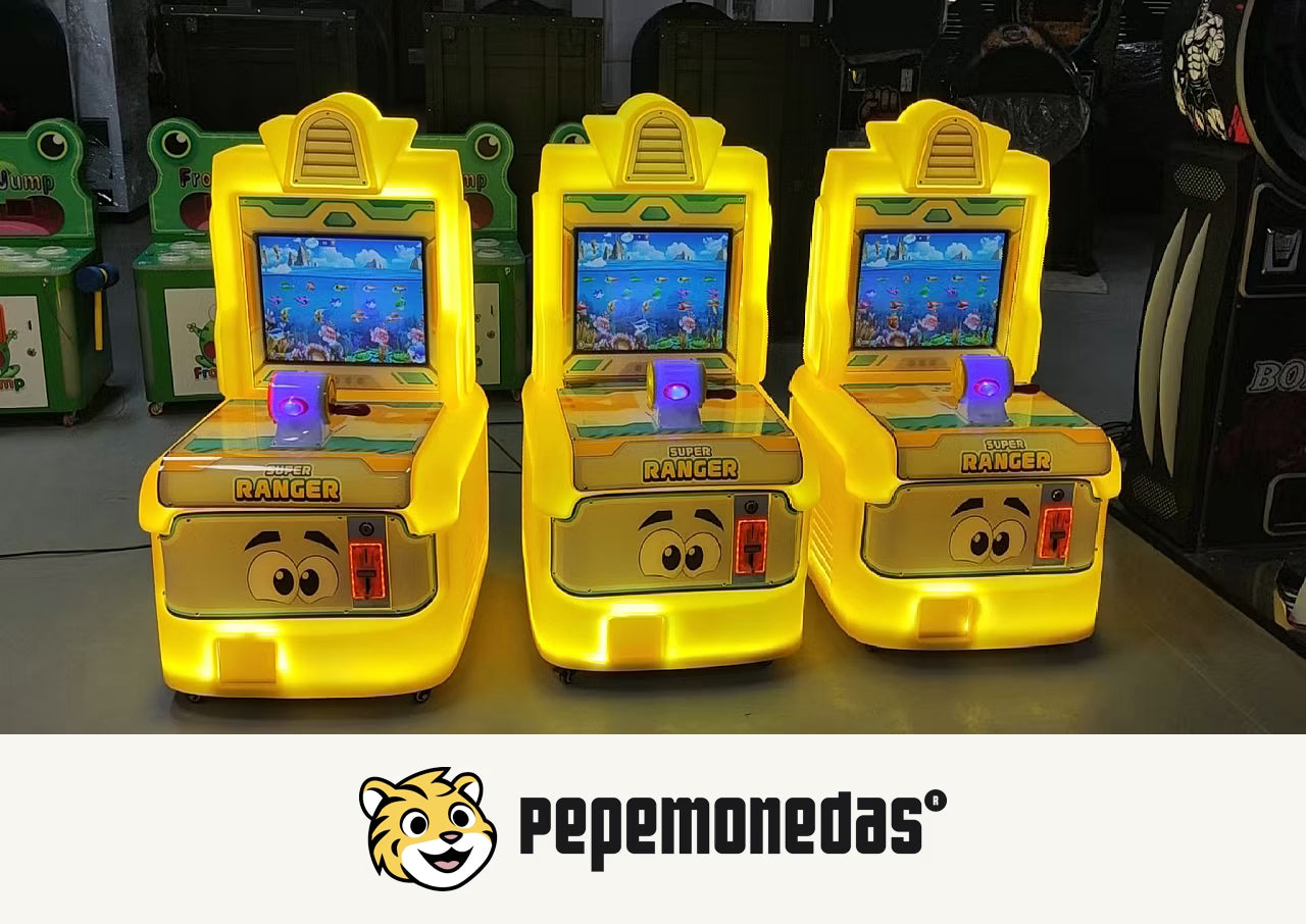 Simulador Ranger "Pesca" — demostración del gabinete y controles. Pepe Monedas.