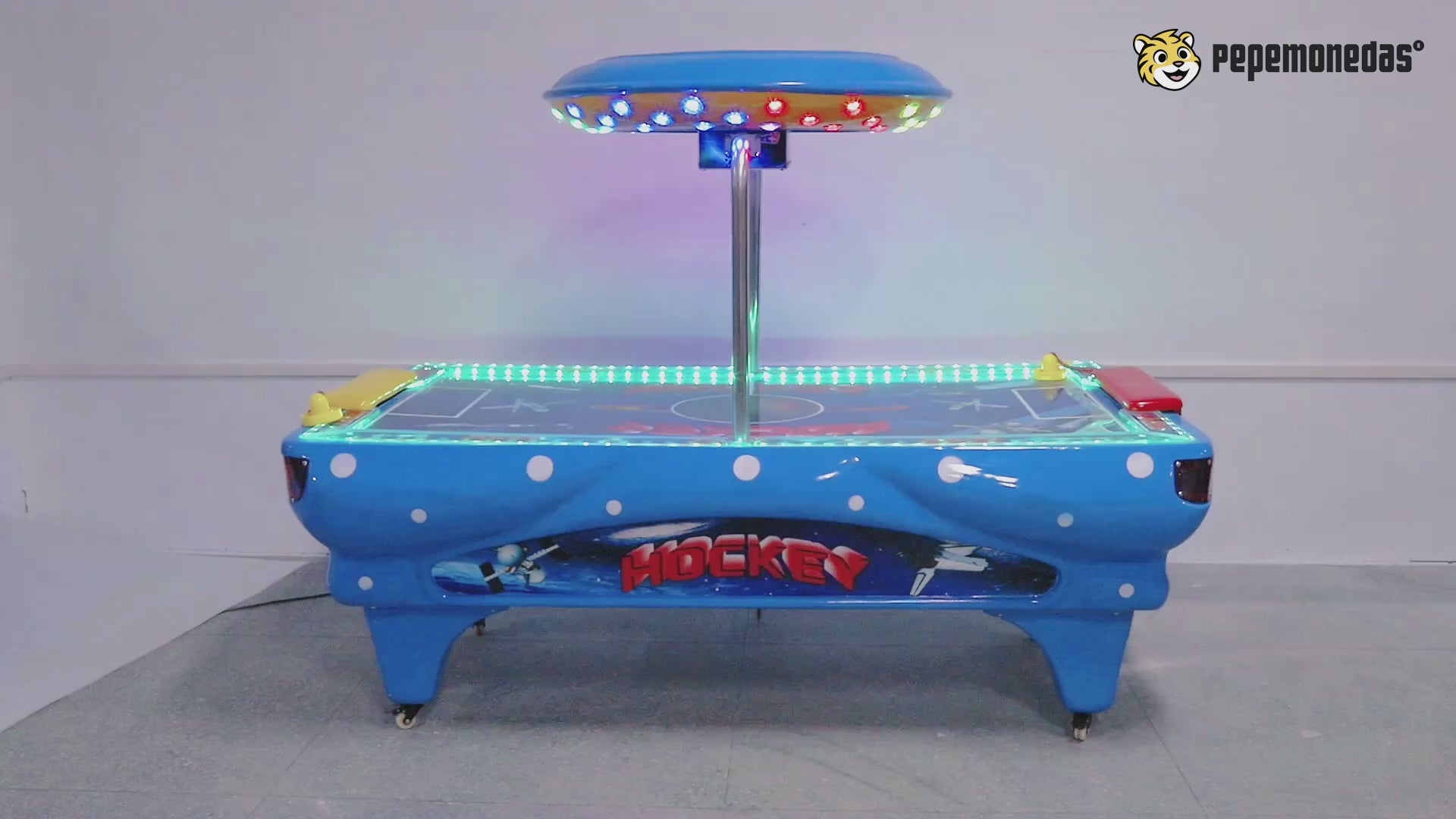 Mesa de Hockey Alien Profesional azul — demostración real de Colorpark — Pepe Monedas