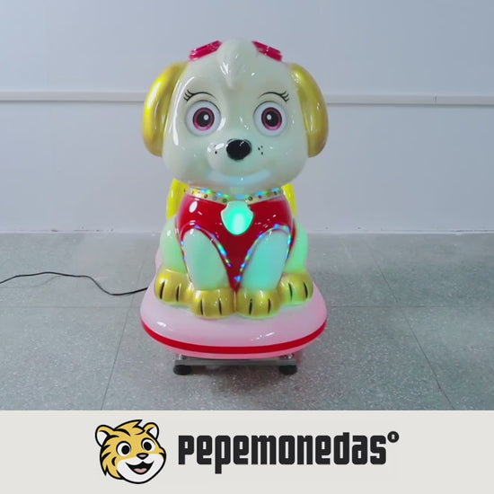 Montable Paw Patrol Girl: vistas del equipo y demostración de movimiento. Pepe Monedas.
