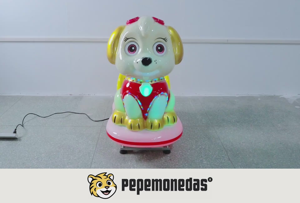 Montable Paw Patrol Girl: vistas del equipo y demostración de movimiento. Pepe Monedas.