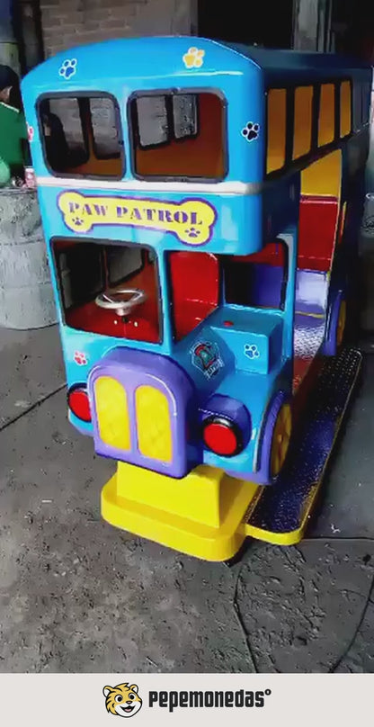 Montable "Turibus Paw Patrol": demostración de funcionamiento. Pepe Monedas.