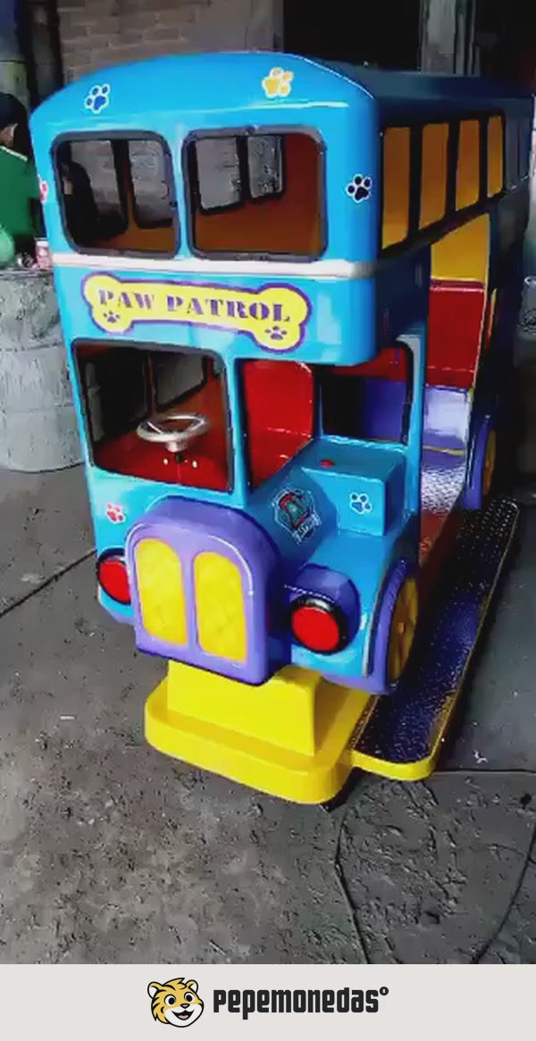 Montable "Turibus Paw Patrol": demostración de funcionamiento. Pepe Monedas.