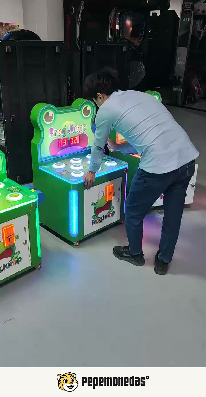 Maquina "Frog Jump" — demostracion del juego de habilidad. Pepe Monedas.